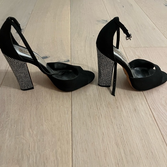 Badgley Mischka sequin block heels with straps. Used but barely worn. ~4” heel. - Picture 2 of 5